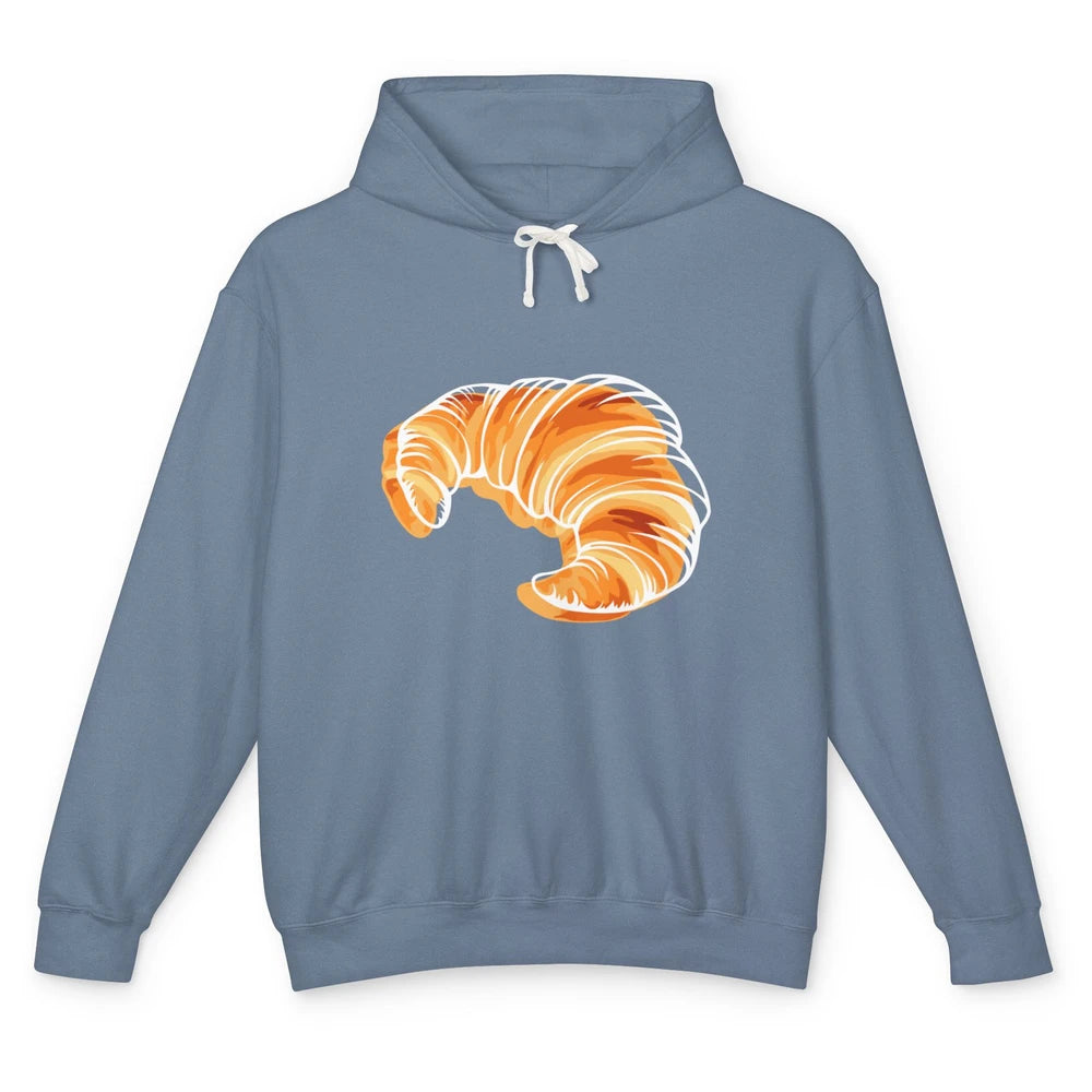 Croissant France Travel Eiffel Tower Minimalist One Line Art Unisex Lightweight Hoodie