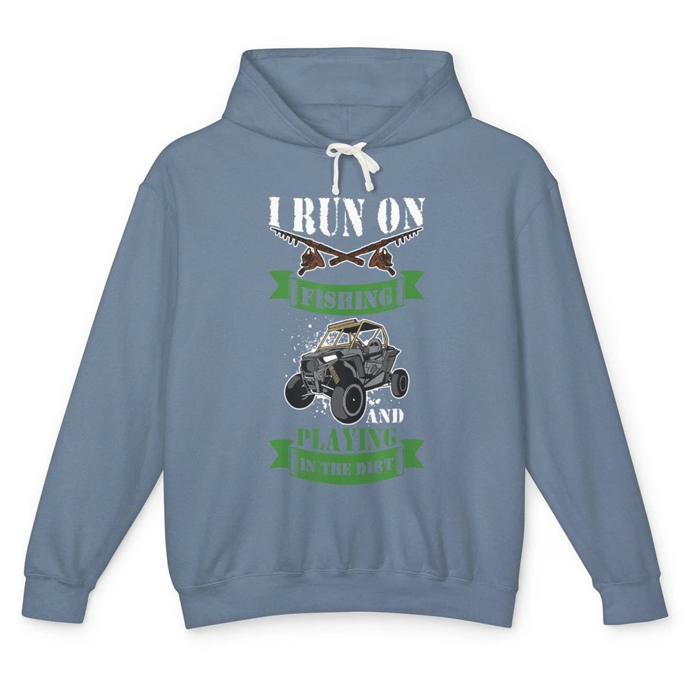 Run On Fishing Dirt 4 Wheel Truck UTV Retro ATV SXS Offroad Unisex Lightweight Hoodie