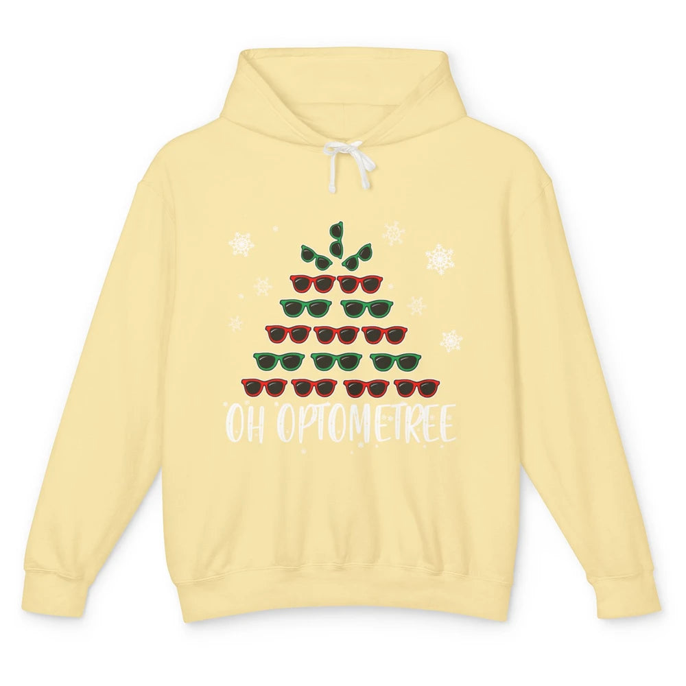 Optician Christmas Funny Xmas Tree Eyeglasses Optometrist Unisex Lightweight Hoodie