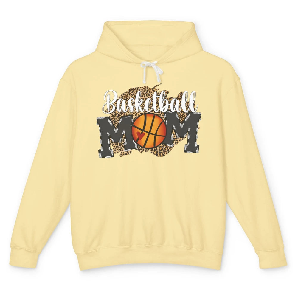 Leopard Basketball Mom Proud Basketball Players Mom Gift Unisex Lightweight Hoodie