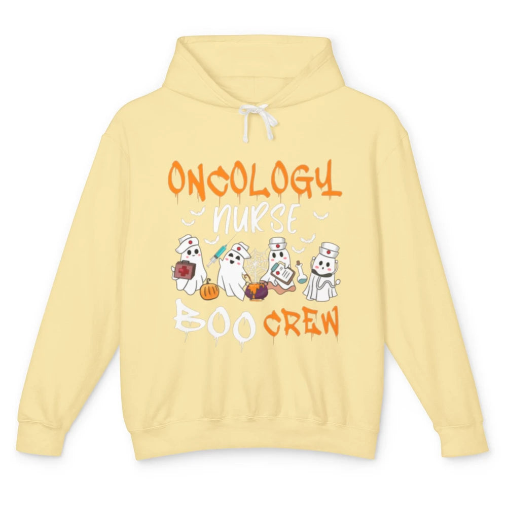 Funny Oncology Nurse Ghost Boo Crew Nursing Spooky Halloween Unisex Lightweight Hoodie
