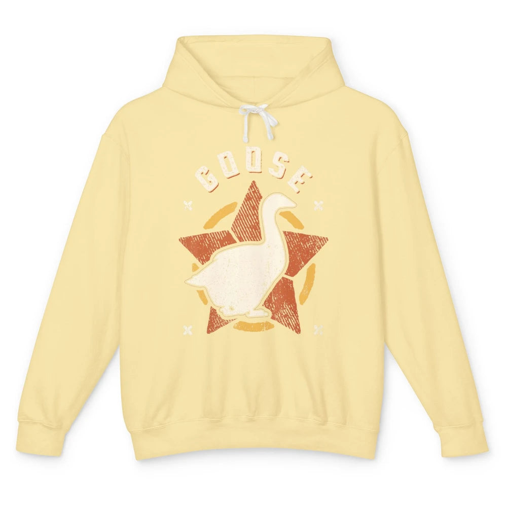 Funny Goose Vintage Retro Classic Wild Animal Sarcastic Meme Unisex Lightweight Hoodie