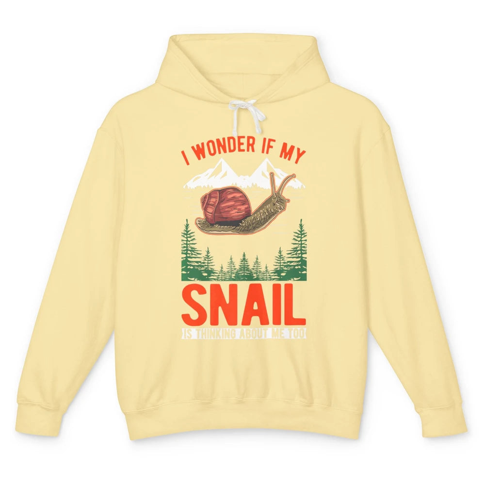 Funny Retro If My Snail Thinking About Me Sarcastic Animal Unisex Lightweight Hoodie