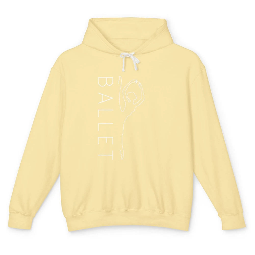 Ballet Girl On Pointe Minimalist Ballerina Dancer Dancing Unisex Lightweight Hoodie