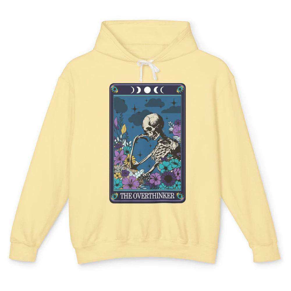 Floral Skeleton The Overthinker Tarot Card Halloween Costume Unisex Lightweight Hoodie