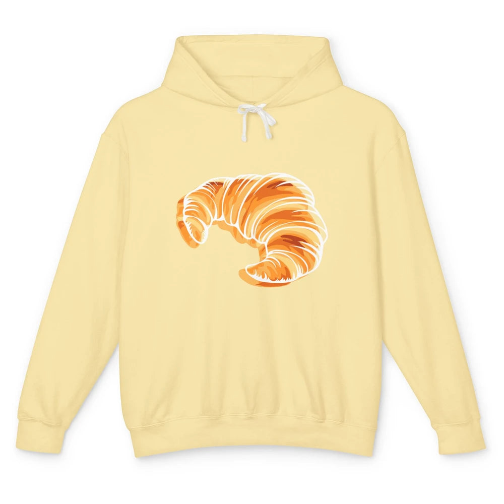 Croissant France Travel Eiffel Tower Minimalist One Line Art Unisex Lightweight Hoodie