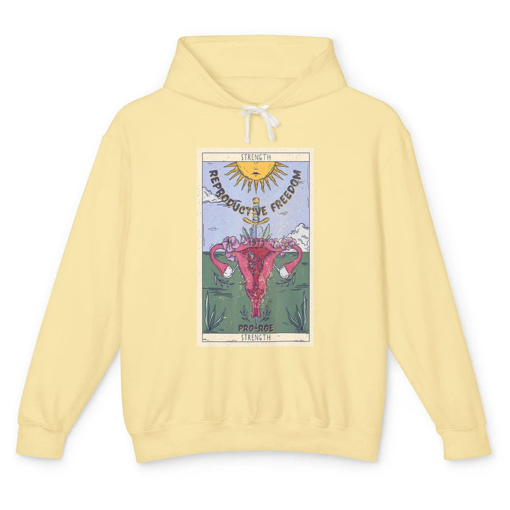 1973 Pro Roe Feminist Strength Tarot Card Mystical Halloween Unisex Lightweight Hoodie