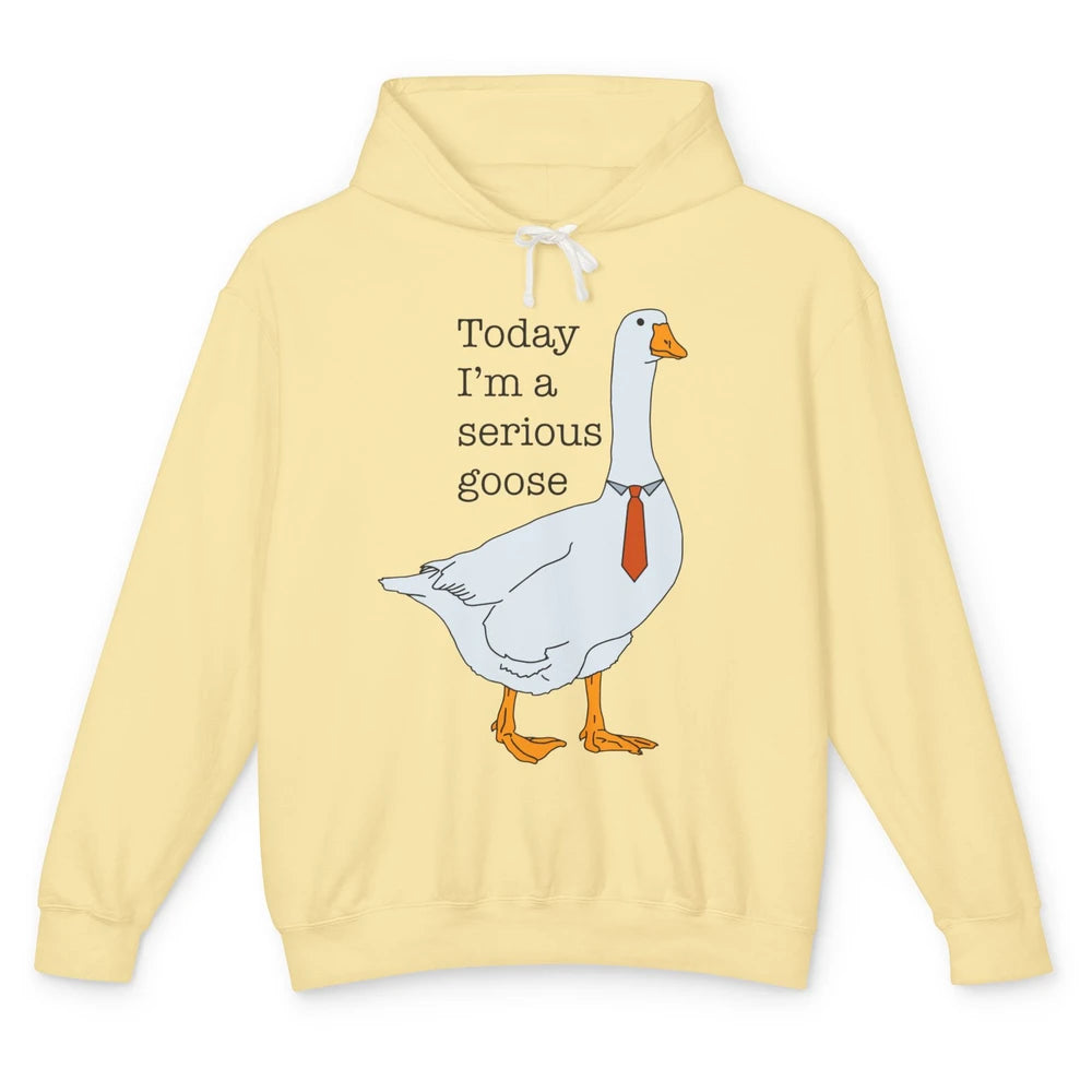 Funny Silly Goose Today I'm Serious Goose Sarcastic Goose Unisex Lightweight Hoodie