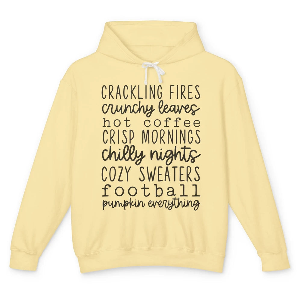 Fall Favorite Crackling Fire Pumpkin Everything Thanksgiving Unisex Lightweight Hoodie