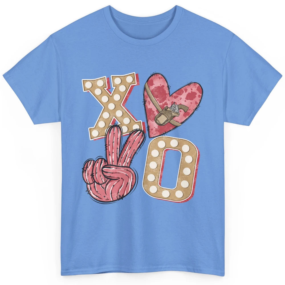 XOXO Hugs And Kisses Leopard Heart Cowboy Love Rodeo Western Country Classic Unisex T-Shirt