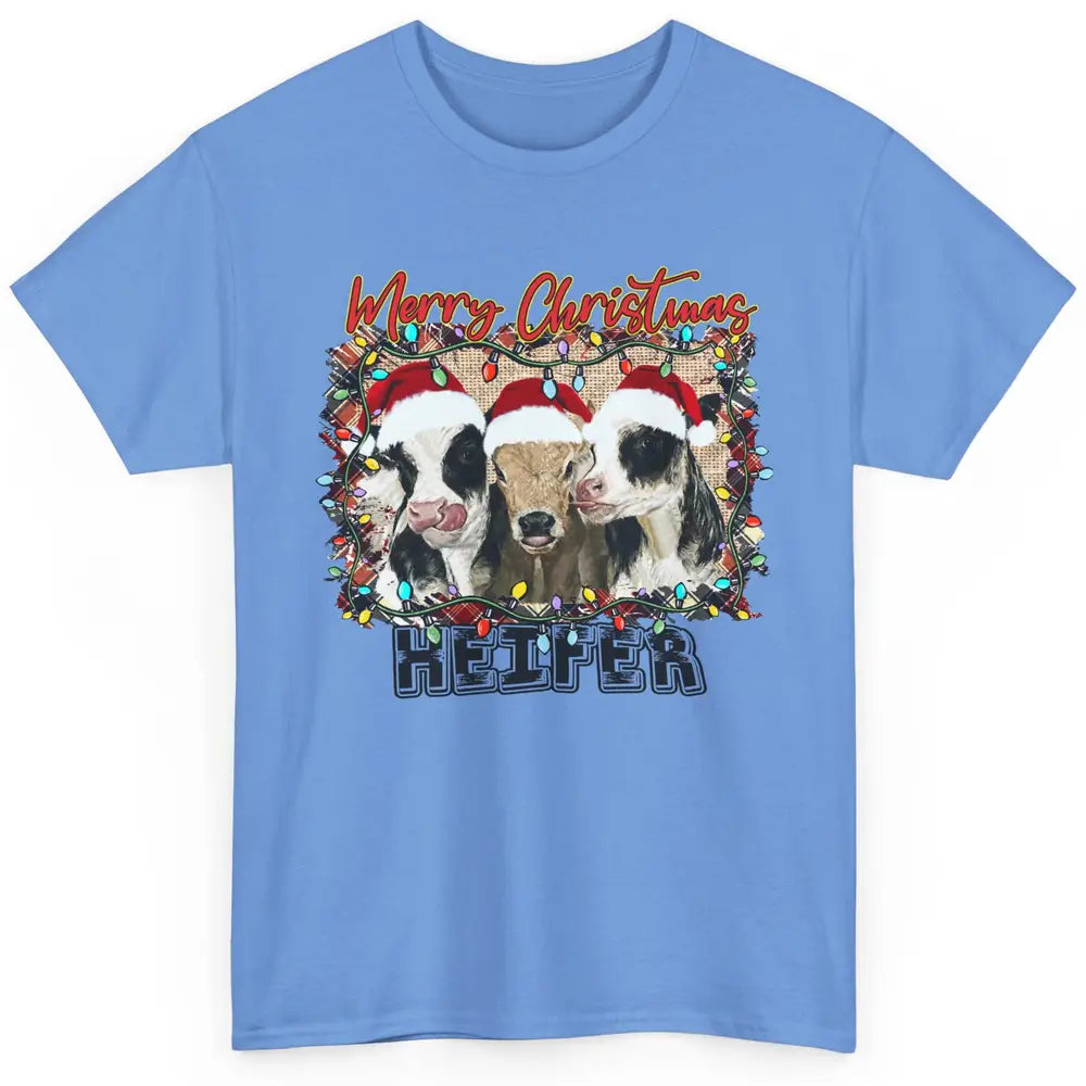 Funny Cow Merry Christmas Hanging With My Heifer Farmer Gift Classic Unisex T-Shirt