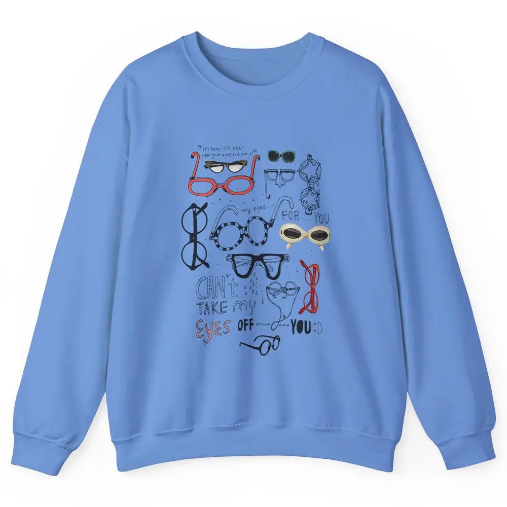 Optometrist Multiple Eyeglasses Hand Drawn Ophthalmologist Unisex Crewneck Sweatshirt