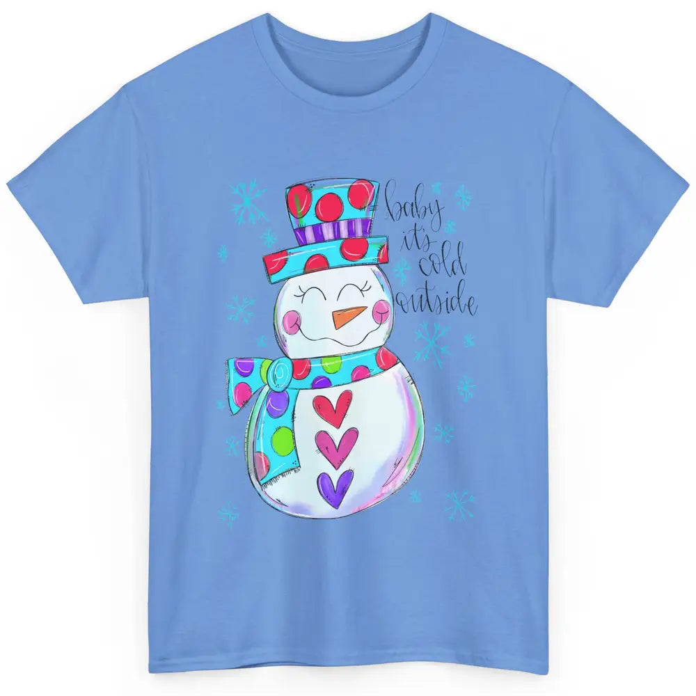 Winter Snowman Baby It's Cold Outside Christmas Hand Drawn Classic Unisex T-Shirt