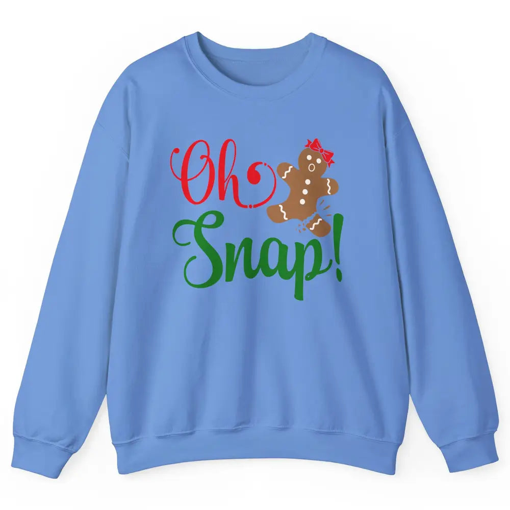 Funny Gingerbread Broken Oh Snap Western Christmas Cookies Unisex Crewneck Sweatshirt