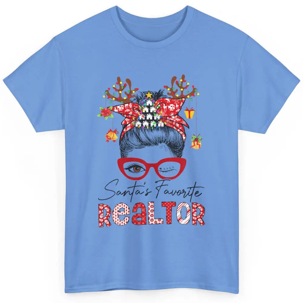 Merry Christmas Xmas Santa Messy Hair Realtor Real Estate Classic Unisex T-Shirt