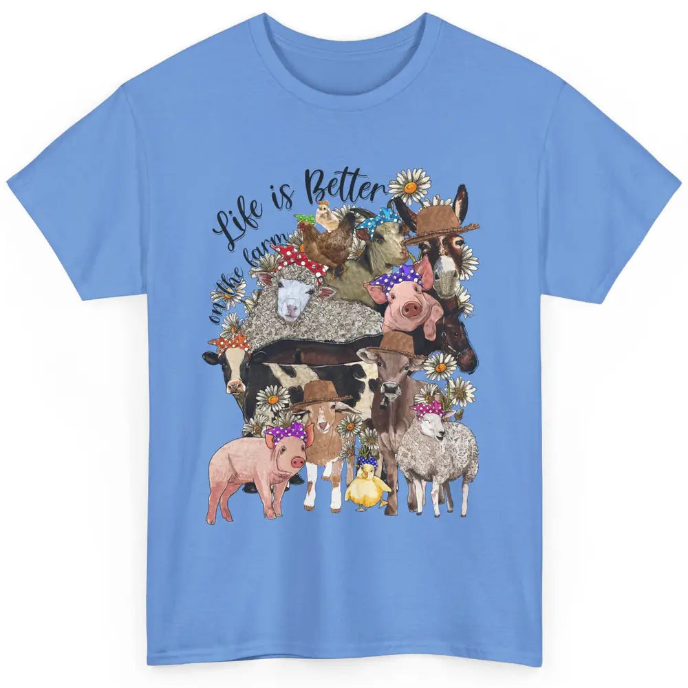 Western Animals Life Is Better On The Farm Pig Cow Donkey Classic Unisex T-Shirt