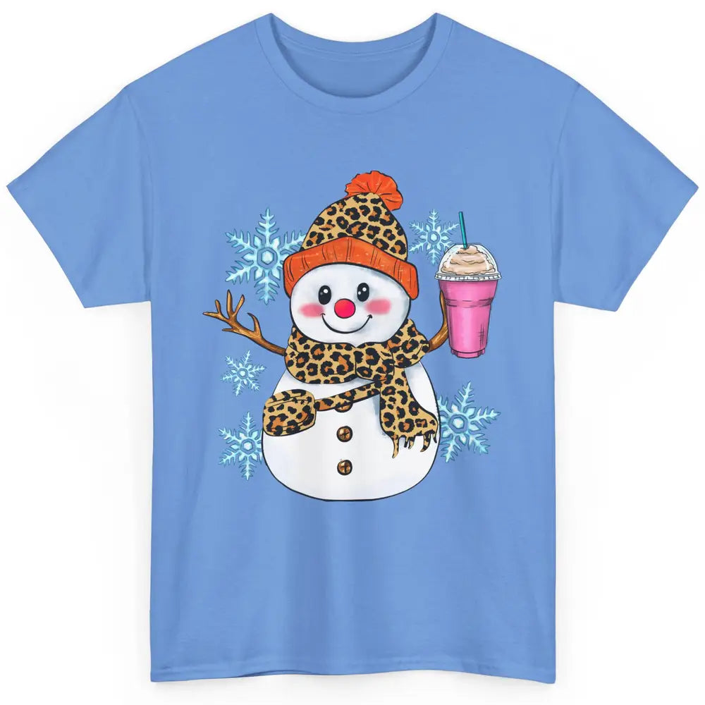 Retro Leopard Christmas Bougie Snowman Boojee Winter Holiday Classic Unisex T-Shirt