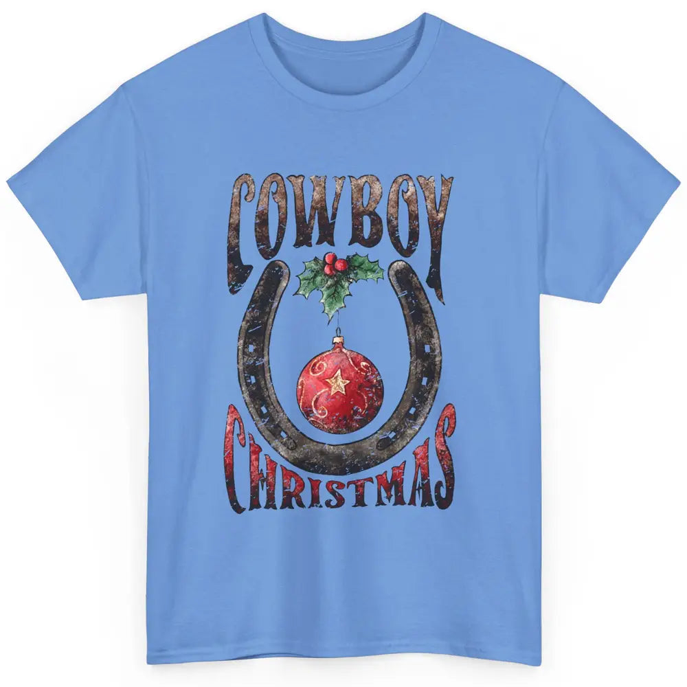Christmas Cowboy Horseshoe Xmas Balls Western Christmas Classic Unisex T-Shirt