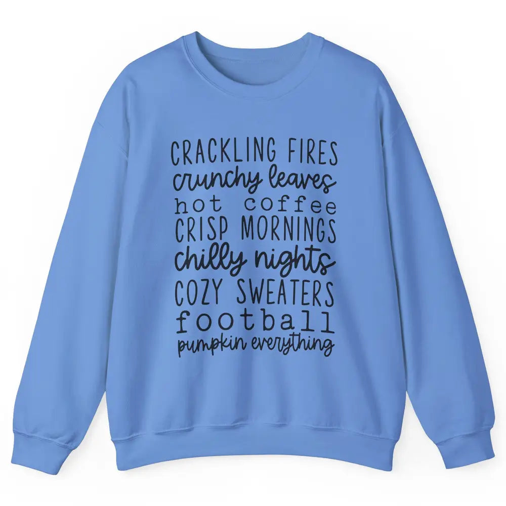Fall Favorite Crackling Fire Pumpkin Everything Thanksgiving Unisex Crewneck Sweatshirt