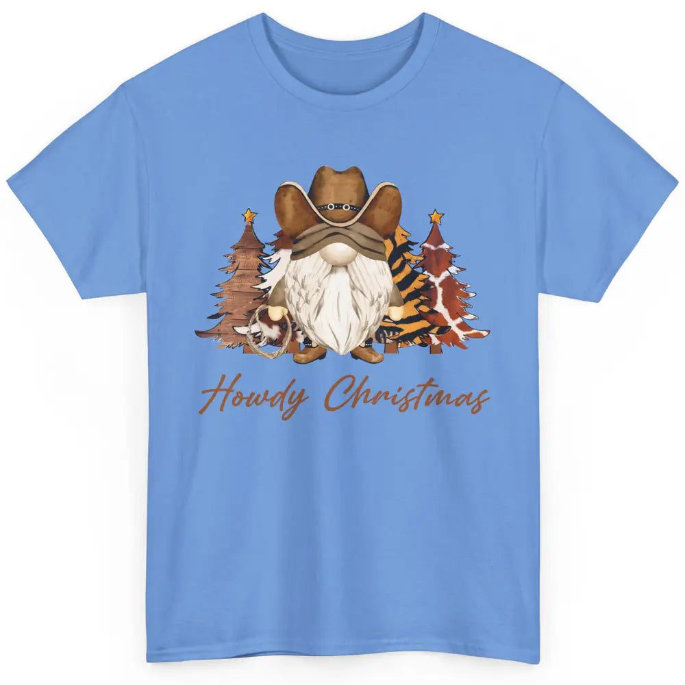Retro Leopard Cowboy Gnome Howdy Christmas Western Holiday Classic Unisex T-Shirt