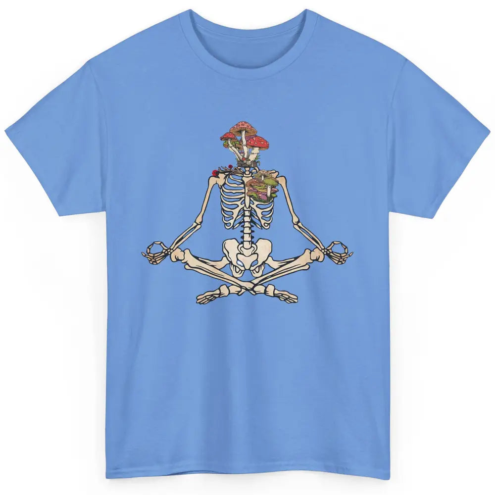 Vintage Skeleton Rib Mushroom Yoga Plants Lover Gardening Classic Unisex T-Shirt