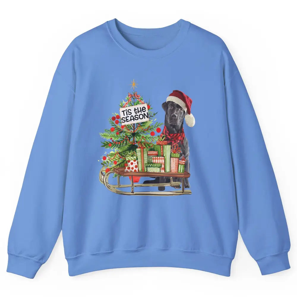 Black Labrador Christmas Tree Tis The Season Black Lab Mom Unisex Crewneck Sweatshirt
