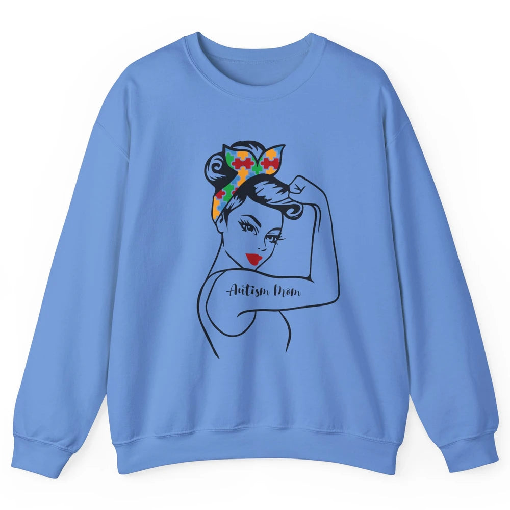 Autism Awareness Autism Mom Strong Puzzle Headband Gift Unisex Crewneck Sweatshirt
