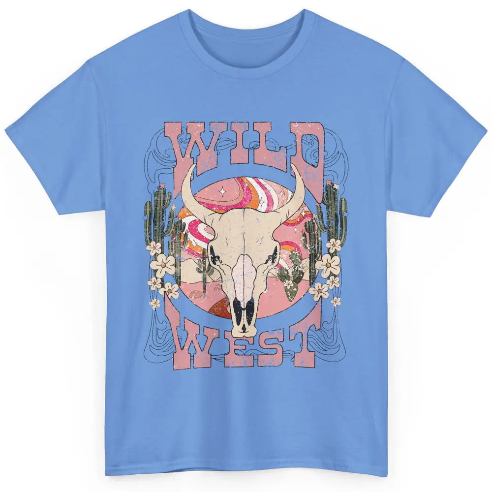 Retro Rainbow Desert Bull Skull Wild West Western Country Classic Unisex T-Shirt