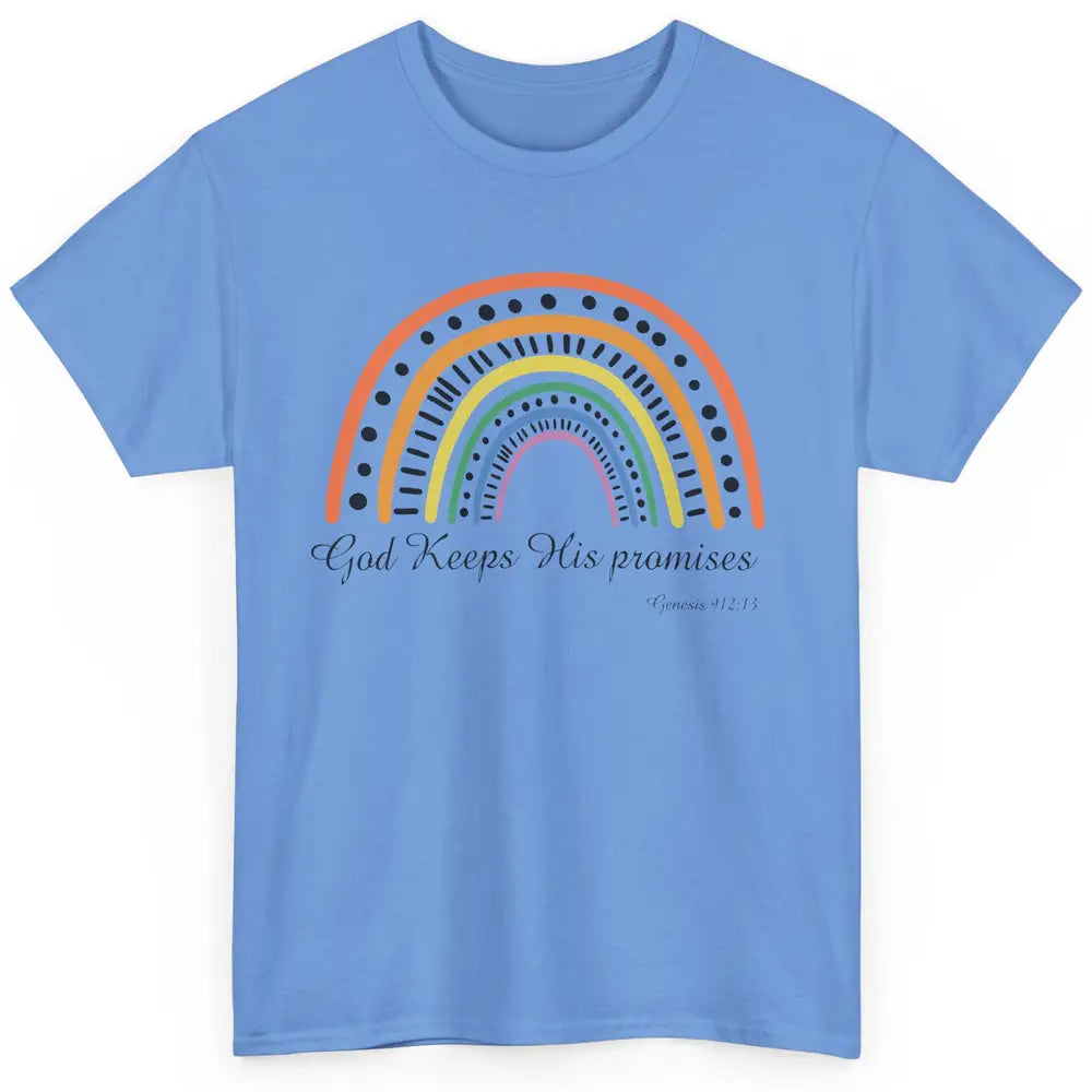 Retro Rainbow God Keeps His Promises Christian Religious Classic Unisex T-Shirt