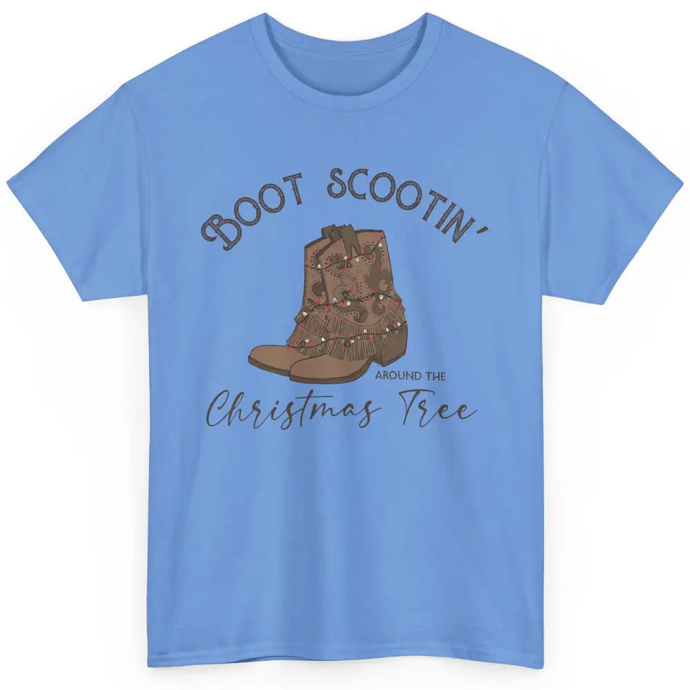 Retro Cowboy Boots Scootin' Around Christmas Tree Western Classic Unisex T-Shirt