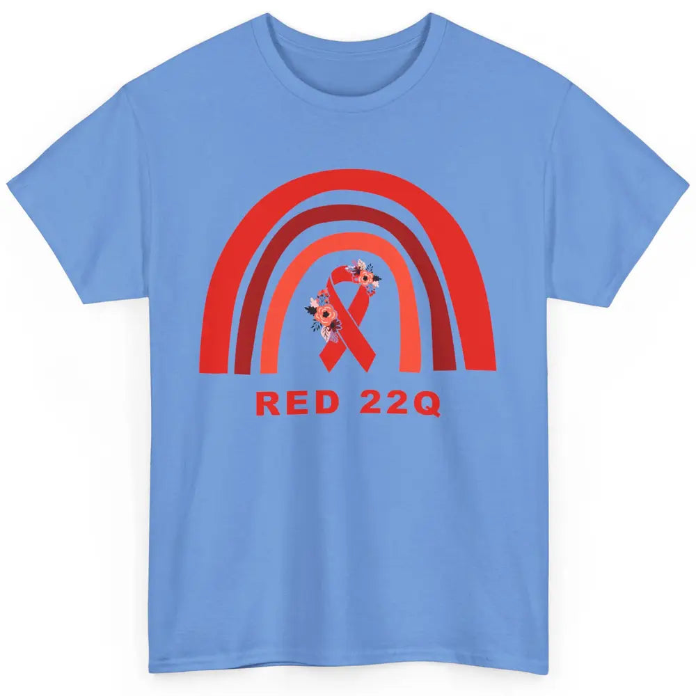 22Q Deletion/DiGeorge Syndrome Awareness Floral Red Rainbow Classic Unisex T-Shirt