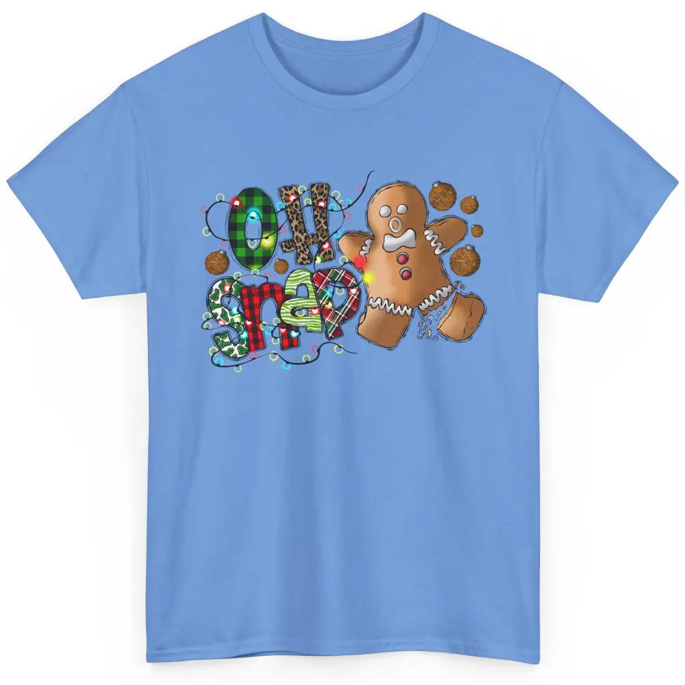 Funny Gingerbread Broken Oh Snap Western Christmas Leopard Classic Unisex T-Shirt