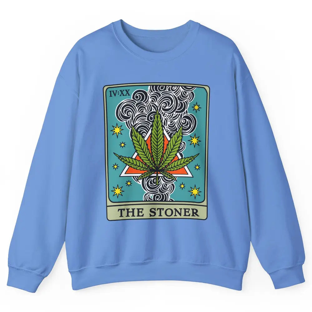 Vintage Weed The Stoner Tarot Card Weed Cannabis Marijuana Unisex Crewneck Sweatshirt