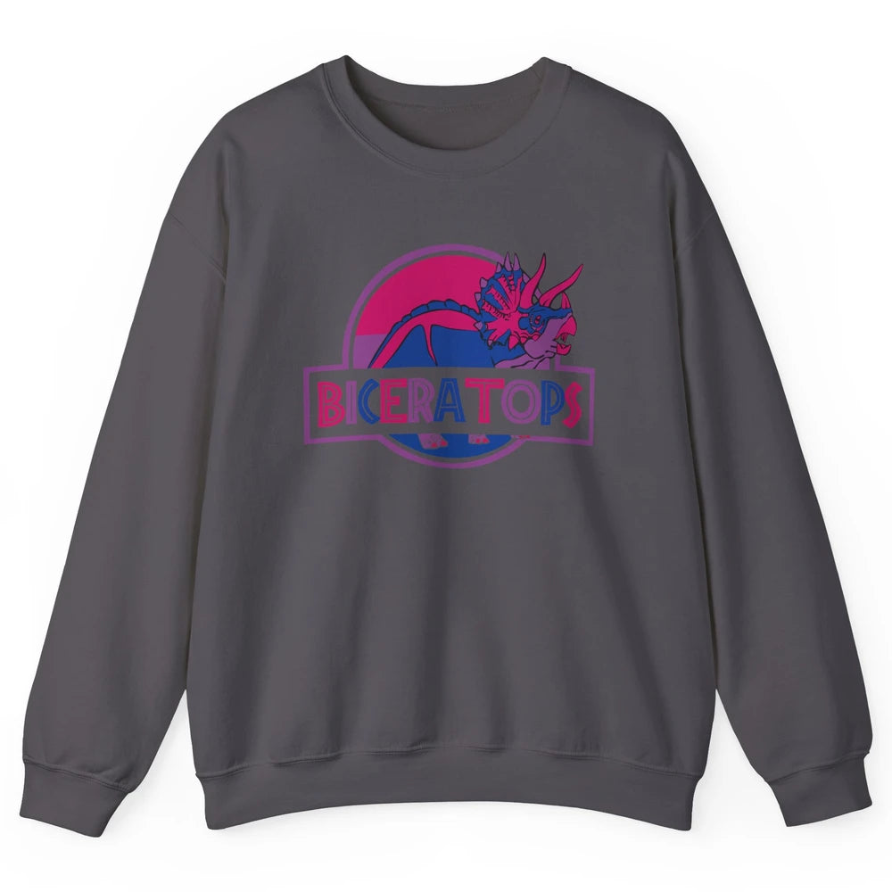 Biceratops Bisexual Ceratops Dinosaur LGBT Pride Month Unisex Crewneck Sweatshirt