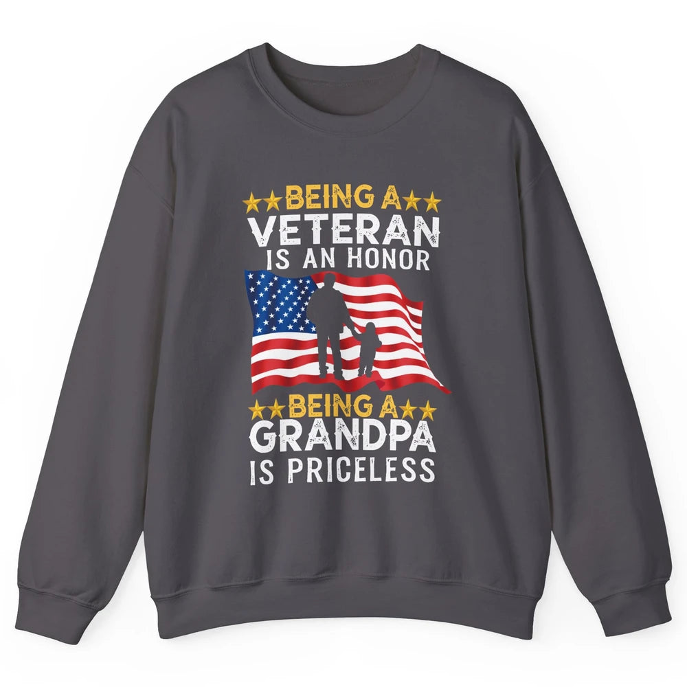Being A Veteran Is An Honor Army Dad US Military Day Unisex Crewneck Sweatshirt