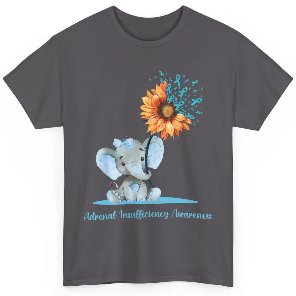 Adrenal Insufficiency Awareness Baby Elephant Sunflower Classic Unisex T-Shirt