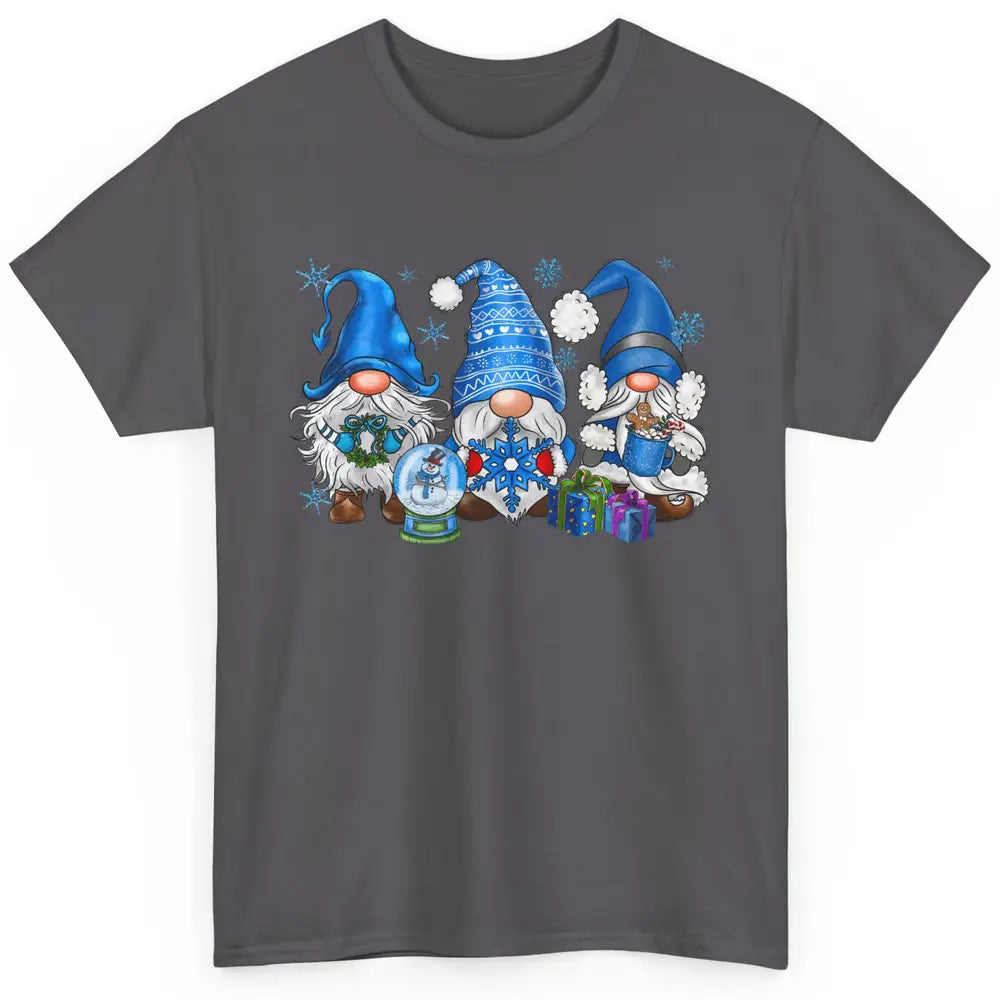 Retro Blue Snowman Gnomes Blue Christmas Winter Gnomies Xmas Classic Unisex T-Shirt