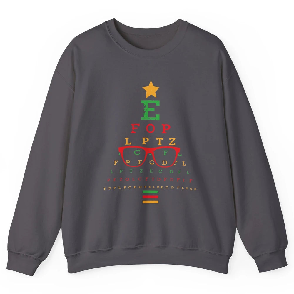 Optometrist Christmas Tree Optometry Symbols Optician Gift Unisex Crewneck Sweatshirt