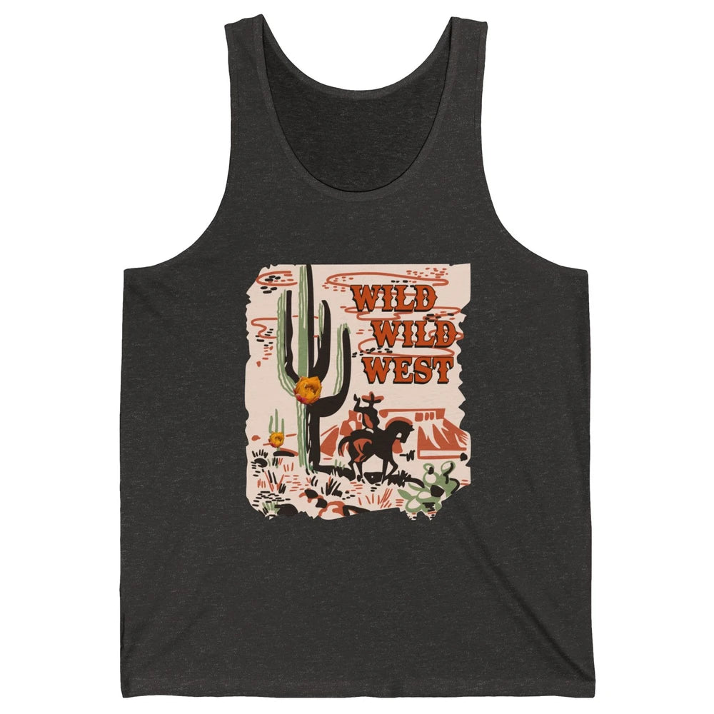 Retro Cowboy Wild Wild West Desert Cactus Western Cowgirl Unisex Jersey Tank
