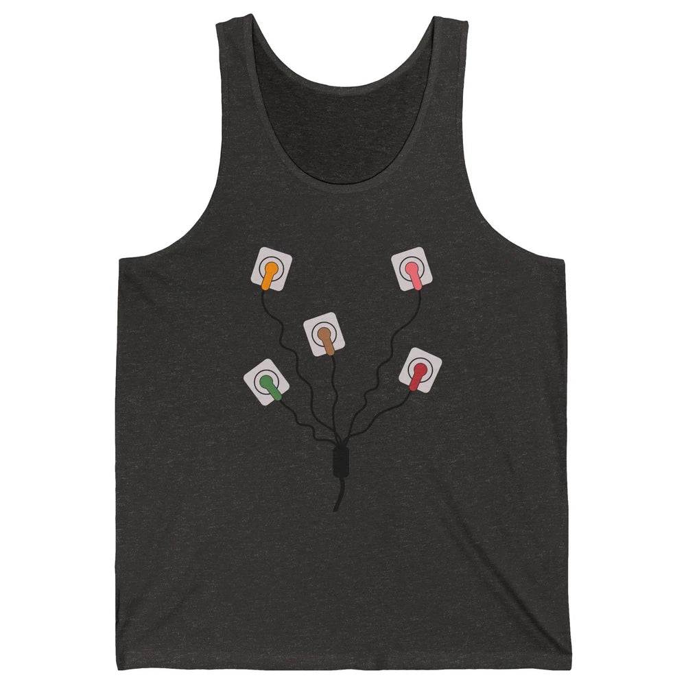 Electrocardiogram EKG Nurse Leads Cheat Sheet Telemetry Tech Unisex Jersey Tank
