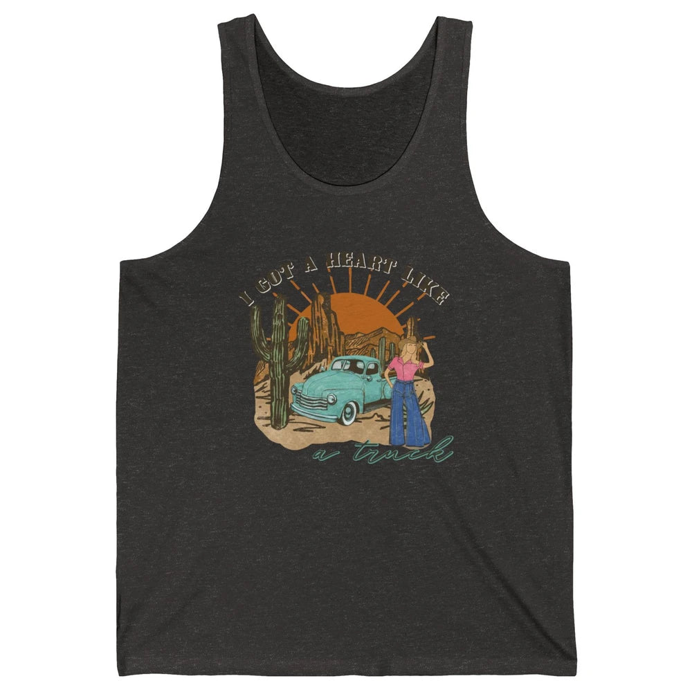 I Got A Heart Like A Truck Western Boho Sunset Girl Desert Unisex Jersey Tank