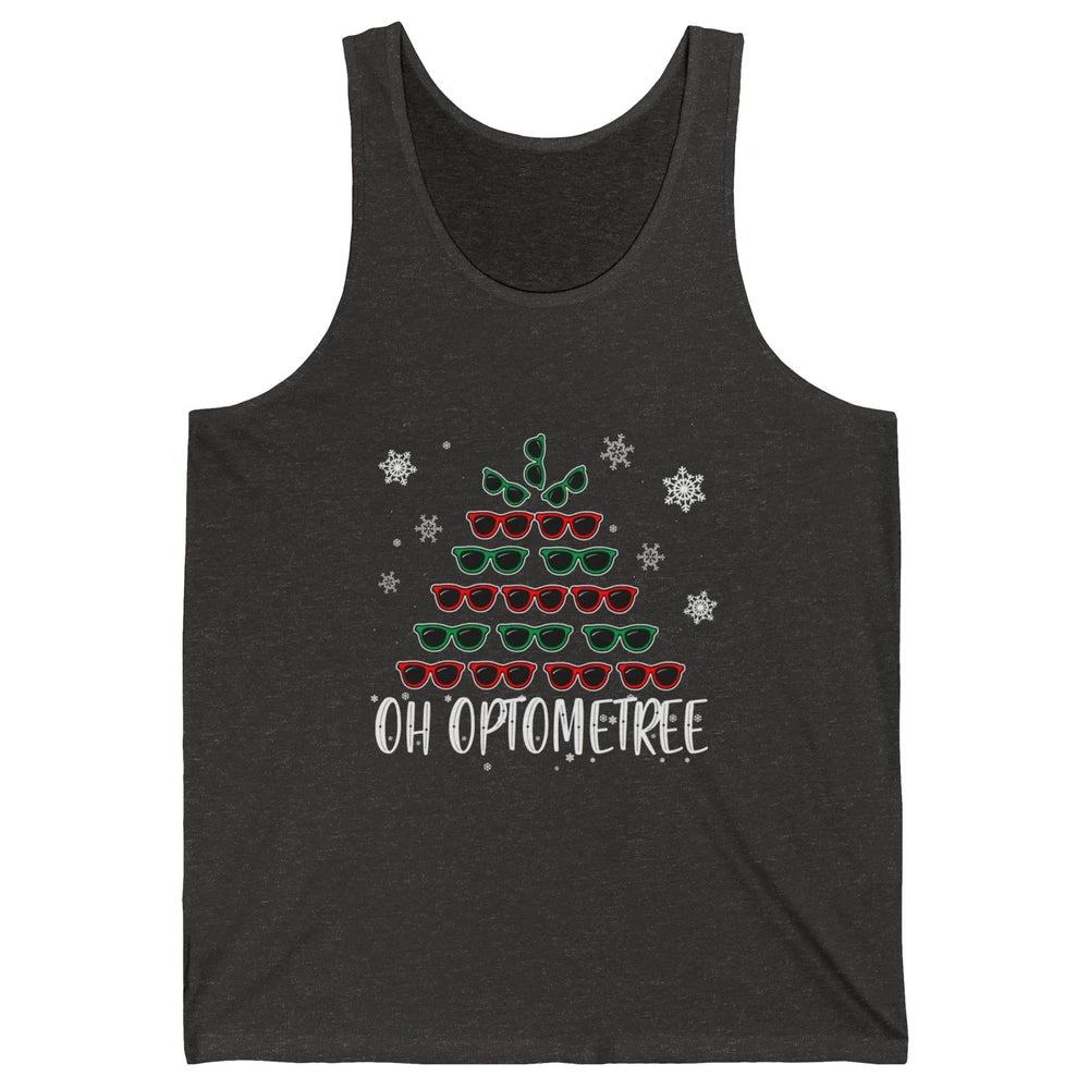Optician Christmas Funny Xmas Tree Eyeglasses Optometrist Unisex Jersey Tank