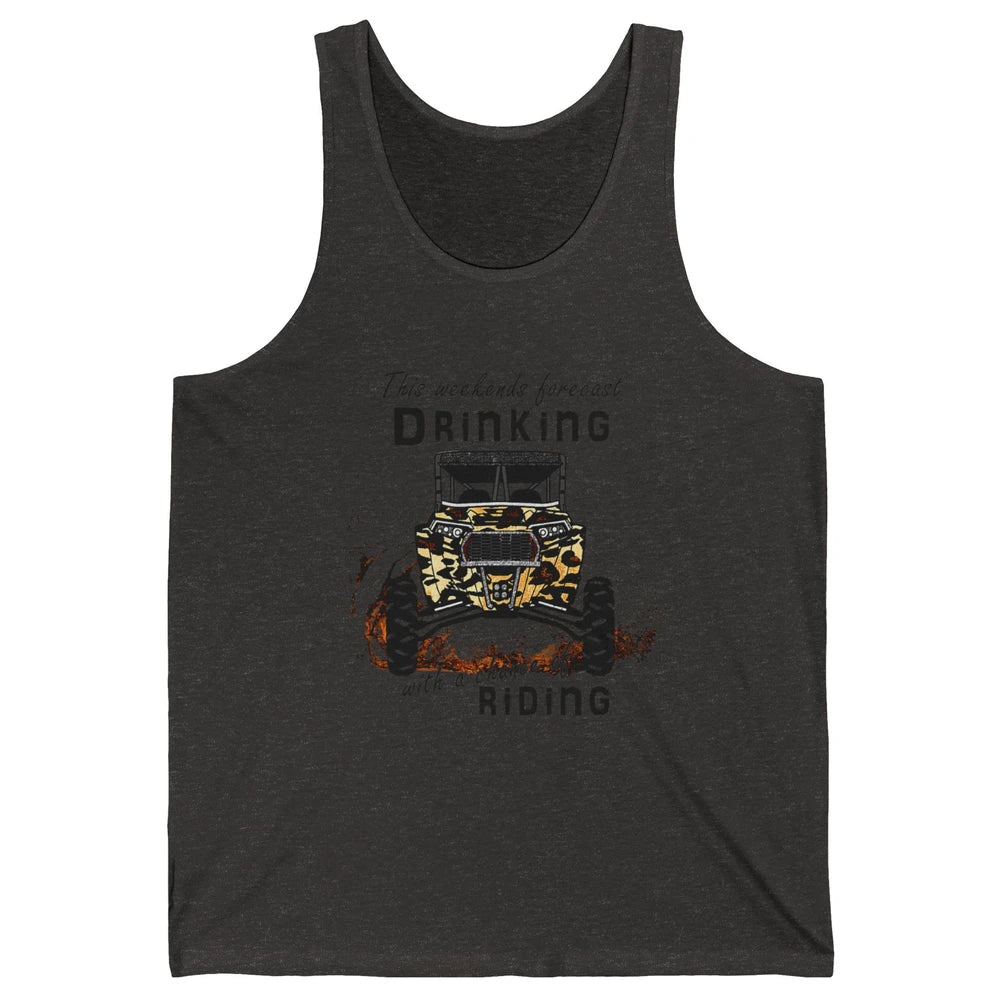 Leopard UTV Weekend Forecast Drinking Offroad Riding SXS Mud Unisex Jersey Tank