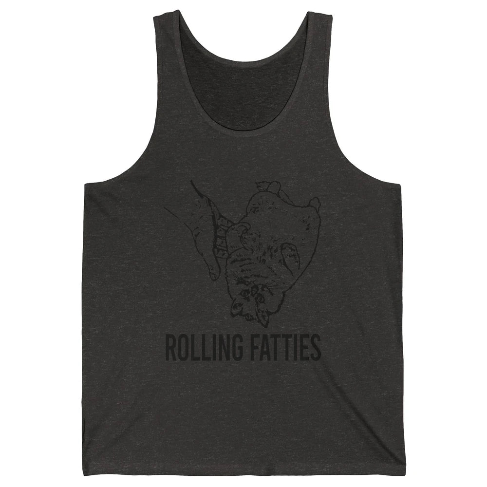 Rolling Fatties Funny Cat Cute Kitten Minimalist Graphic Paw Unisex Jersey Tank
