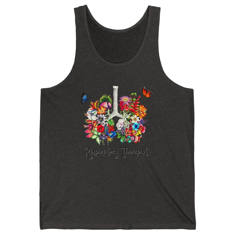 Respiratory Therapy Floral Lung Respiratory Therapist Gift Unisex Jersey Tank