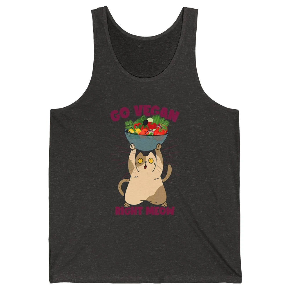 Funny Go Vegan Cat Plant Based Diet Animal Pet Vegetarian Unisex Jersey Tank