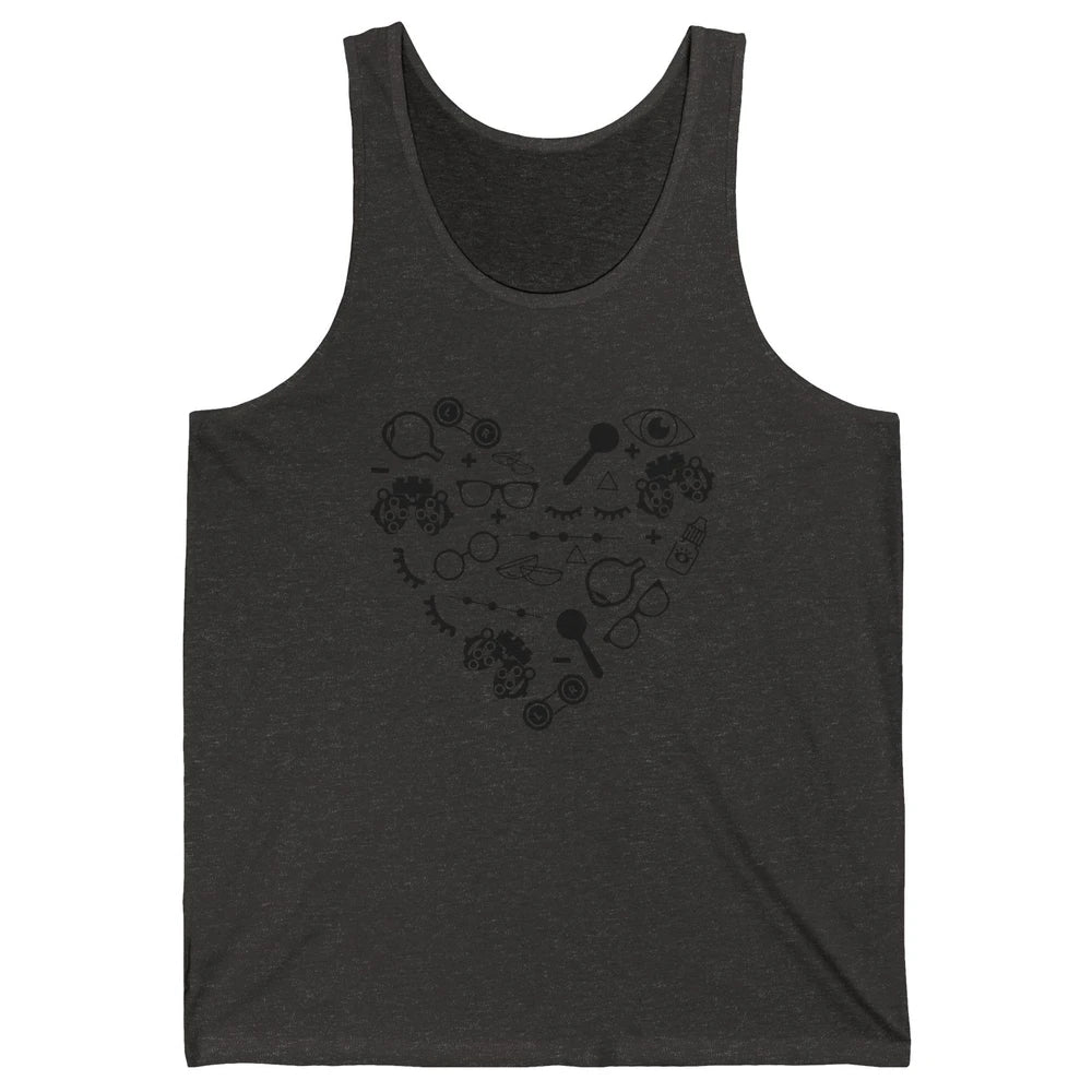 Optometry Symbols Heart Eyeglasses Spectacles Optician Life Unisex Jersey Tank