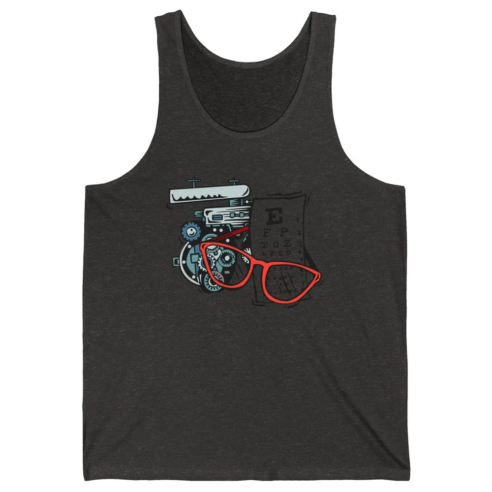 Optometry Tools Phoropter Eyeglasses Ophthalmology Optician Unisex Jersey Tank