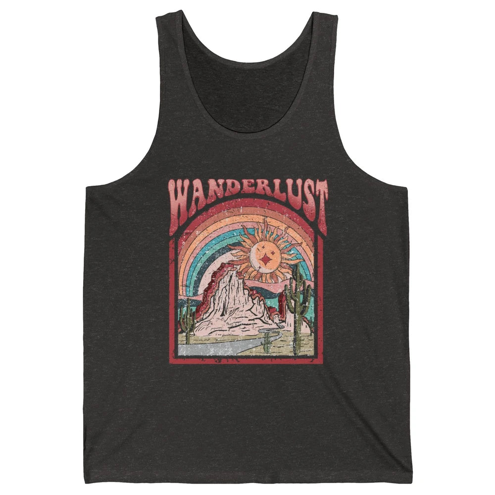 Retro Wanderlust Desert Cactus Wander Boho Adventure Western Unisex Jersey Tank