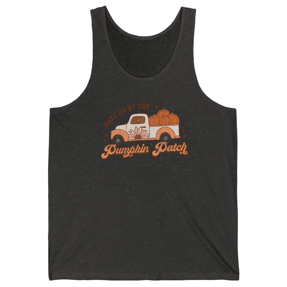 Retro Pumpkin Truck Meet Me At Pumpkin Patch Fall Halloween Unisex Jersey Tank